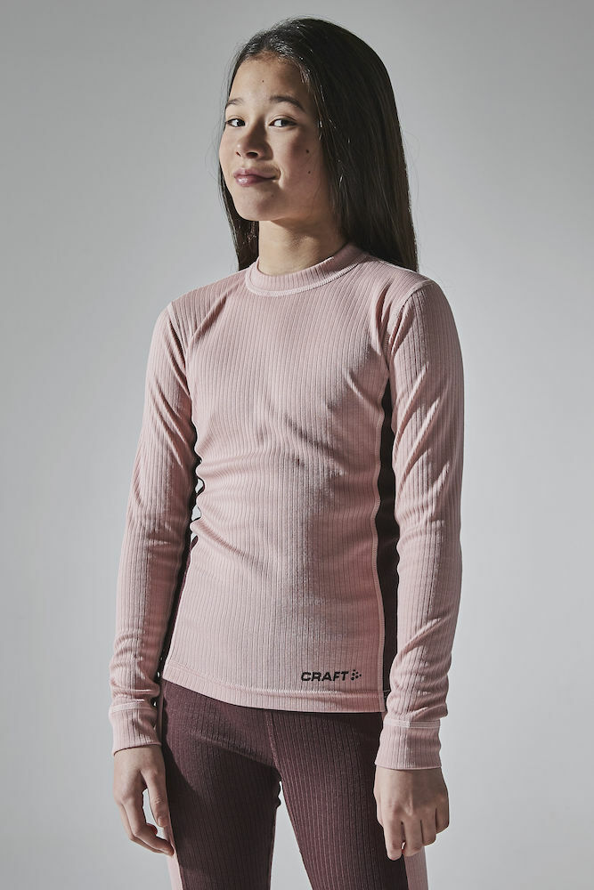Комплект термобелья для девочек Craft Jr Core Dry Baselayer бордо-пудрово-розовый - 4