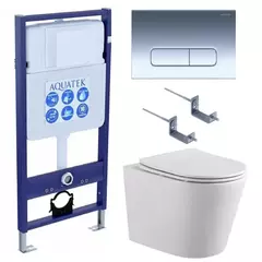 Aquatek Вега SET AQUATEK ВЕГА cmp-016 Инсталляция с унитазом и клавишей, цвет: белый фото