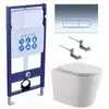 Aquatek Вега SET AQUATEK ВЕГА cmp-016 Инсталляция с унитазом и клавишей, цвет: белый