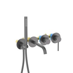 Aquatek Европа AQ1344BGM Смеситель для ванны встроенный (внешняя и скрытая часть), цвет: оружейная сталь фото