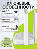 Wi-Fi роутер Keenetic Sprinter KN-3711 маршрутизатор / Гигабитный интернет-центр с двухдиапазонным Mesh Wi-Fi 6 AX3000, усилителем сигнала и анализатором спектра, Smart-коммутатором