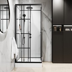 Душевая кабина Niagara Standart(90х90х225) черный, стекло прозрачное