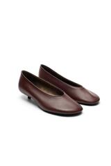 Massimo Dutti Кожаные балетки на низком каблуке - Limited Edition, бургунди