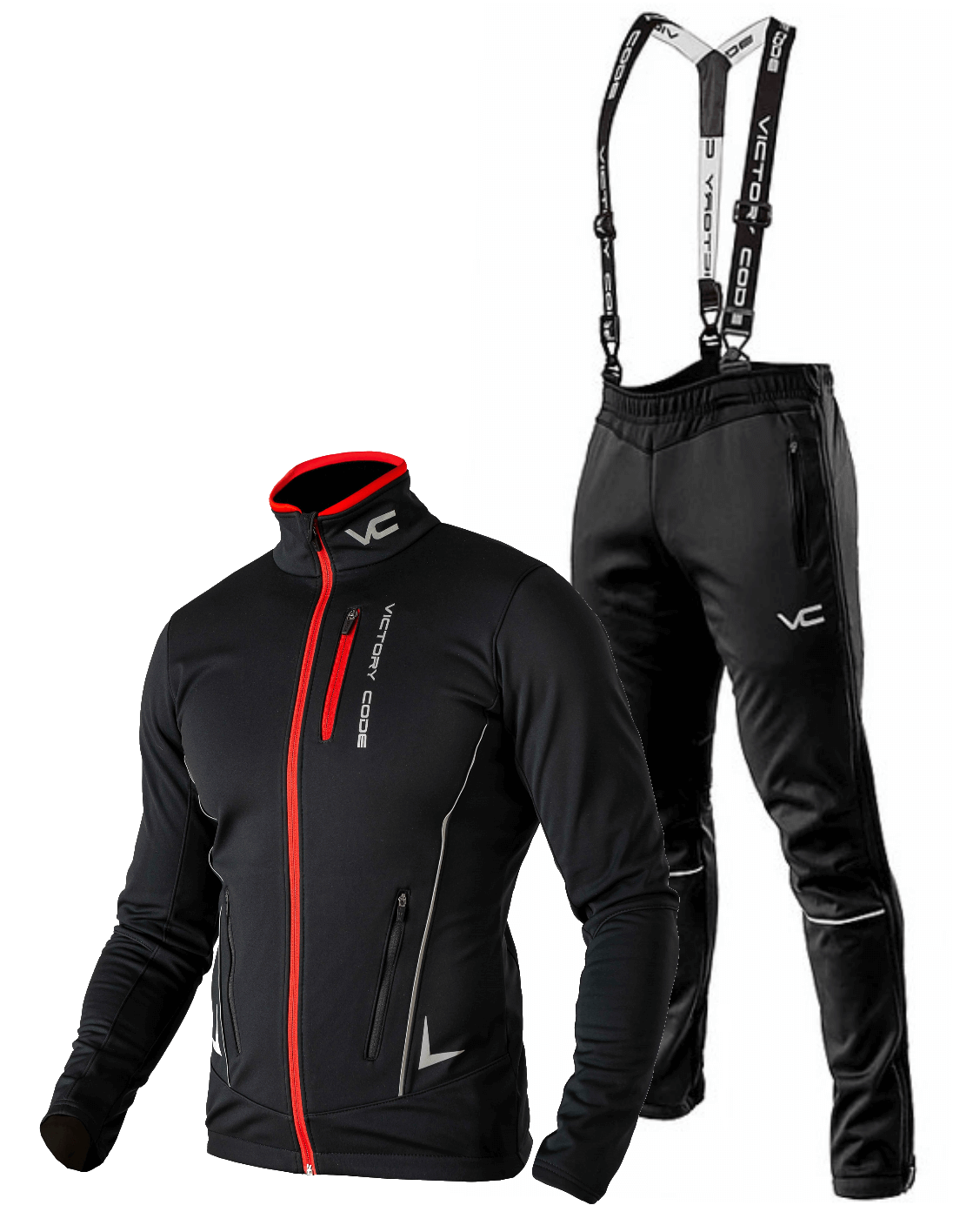 Victory Code Jr Speed Up детский разминочный лыжный костюм с лямками black