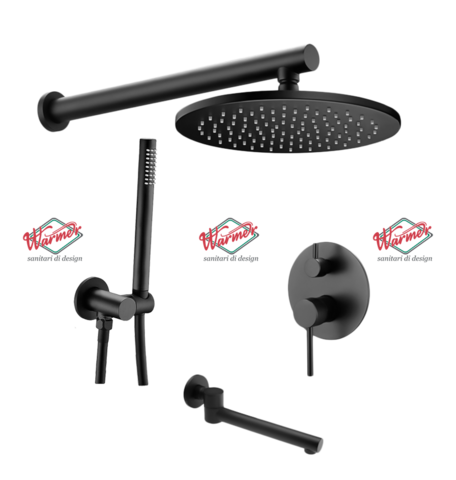 Душевой комплект 3 в 1 Warmer Black Line 400101-10D