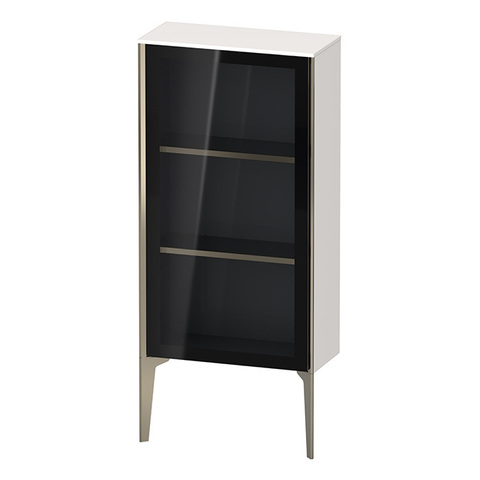 Duravit XViu XV1361LB122 Шкаф подвесной 890x500x240мм, со стеклянной дверью. 2 стеклянные полки (петли слева), цвет: белый глянцевый/champagne matt