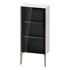 Duravit XViu XV1361LB122 Шкаф подвесной 890x500x240мм, со стеклянной дверью. 2 стеклянные полки (петли слева), цвет: белый глянцевый/champagne matt фото