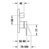 Duravit B.3 B35210018010 Смеситель для душа, с переключателем и клапаном обратного хода скрытого монтажа (наружная часть), цвет: хром