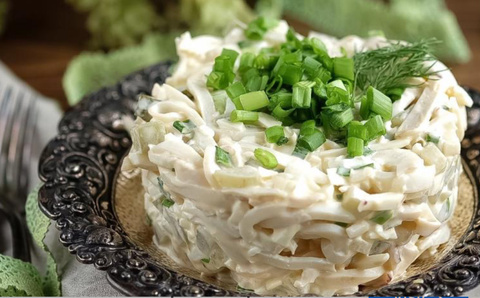 Салаты с кальмаром