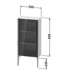 Duravit XViu XV1361LB122 Шкаф подвесной 890x500x240мм, со стеклянной дверью. 2 стеклянные полки (петли слева), цвет: белый глянцевый/champagne matt