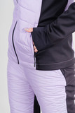 Премиальная куртка для лыж и зимнего бега Nordski Hybrid Hood Black/Lavender женская