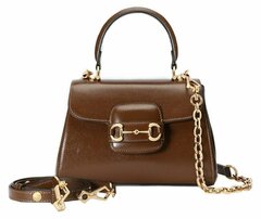 Женская мини-сумка Gucci Horsebit 1955 коричневый