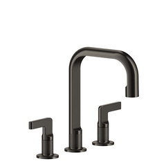 Gessi Inciso 58014#299 Смеситель для раковины на 3 отверстия без донного клапана, излив 160мм, h=240мм, цвет: nero XL фото