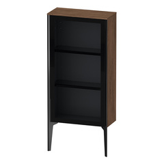 Duravit XViu XV1361LB221 Шкаф подвесной 890x500x240мм, со стеклянной дверью, 2 стеклянные полки (петли слева), цвет: walnut dark/черный матовый фото