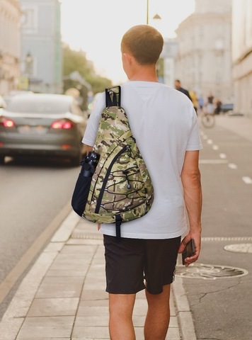 Картинка рюкзак однолямочный Nevo Rhino 9070 9070_Camo Light Green - 7