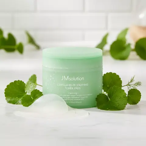 Успокаивающие тонер-пэды с центеллой и чайным деревом JMSOLUTION CENTELLA RELIEF SOOTHING TONER PADS, 100 шт
