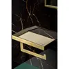 Boheme 10721-MG Держатель для туалетной бумаги c крышкой Qubic Matt Gold