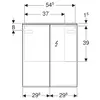 Geberit Option Plus 500.593.00.1 Зеркальный шкаф с подсветкой, две двери, 60x70x17.2см