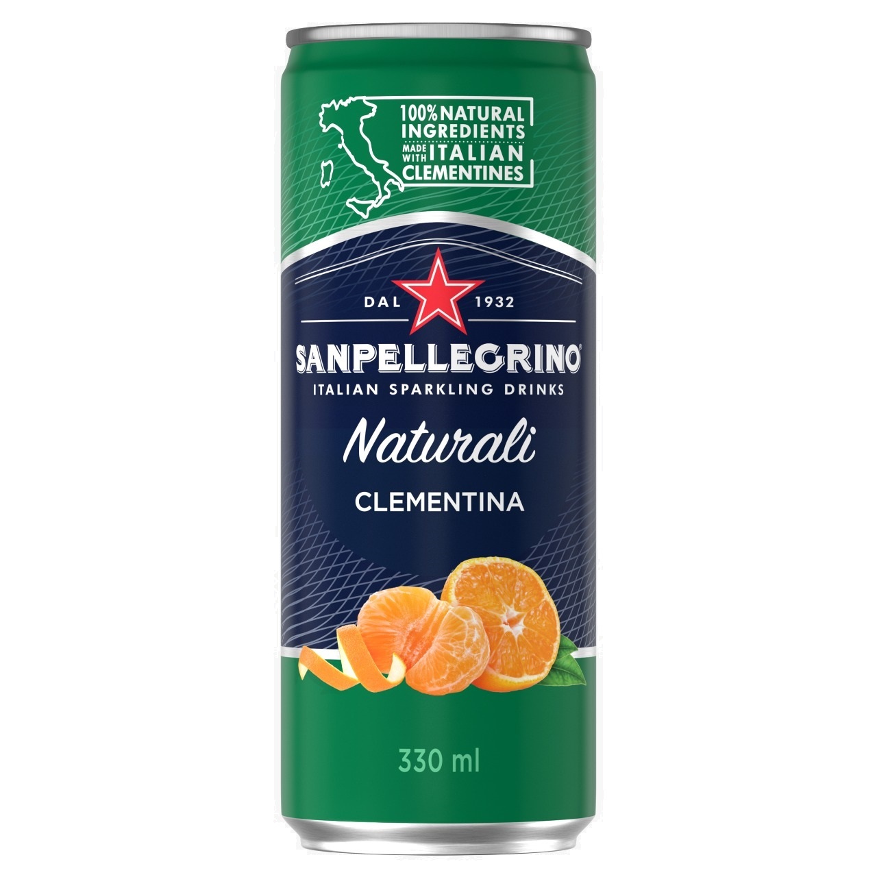 Напиток безалкогольный SanPellegrino сильногазированный с соком мандарина и апельсина Naturali Clementina 0.33 л -4 шт