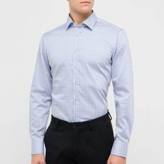 Сорочка мужская Eterna Slim Fit 1294-F171-12 с голубым принтом
