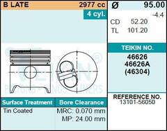 Поршень двигателя TEIKIN 46626A 0.50 (4шт/упак)