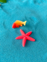 Кораллы, морская звезда, рыба, фигурки декоративные, кукольные миниатюры, набор 6 шт.