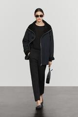 Massimo Dutti Стеганая парка с вельветовым воротником, темно-синий