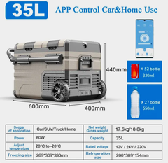 Компрессорный автохолодильник Alpicool ETAW35 (Двухкамерный, 12V/24V/220V, 35л)