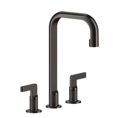 Gessi Inciso 58015#299 Смеситель для раковины на 3 отверстия с донным клапаном, излив 160мм, h=314мм, цвет: nero XL фото