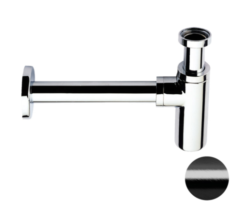 Remer 958LCFP Сифон для раковины латунный 1 1/4", цвет: черный хром брашированный