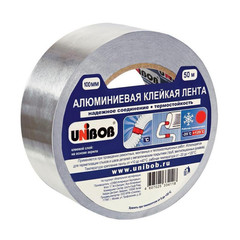 Клейкая лента алюминиевая Unibob серая 100 мм x 50 м толщина 70 мкм