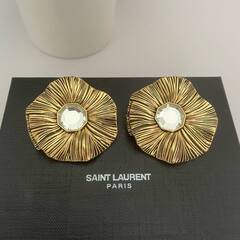 sergi-klipsy-kruglye-iz-latuni-ysl-v-vintazhnom-stile
