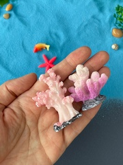 Кораллы, морская звезда, рыба, фигурки декоративные, кукольные миниатюры, набор 6 шт.
