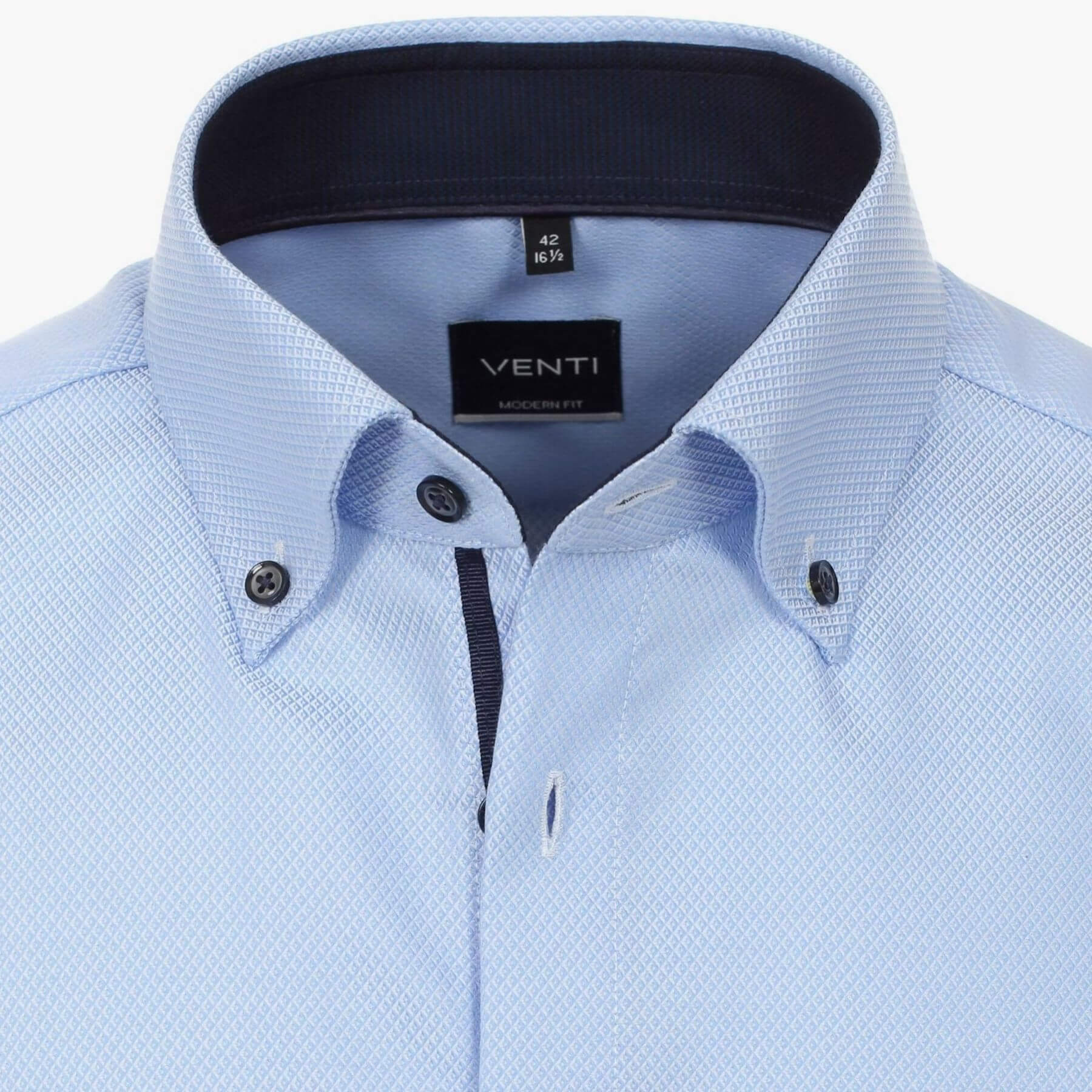 Сорочка мужская Venti Modern Fit 113644200-101 из фактурной ткани голубая