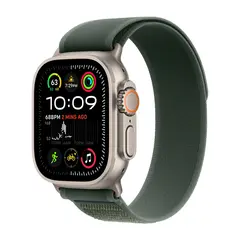 Умные часы Apple Watch Ultra 2 (2024) GPS + Cellular, 49mm, Natural Titanium Case with Green Trail Loop M/L, (Зеленый)