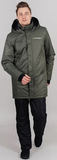 Удлиненный прогулочный зимний костюм Парка Nordski Khaki + Брюки Premium Black мужской с лямками