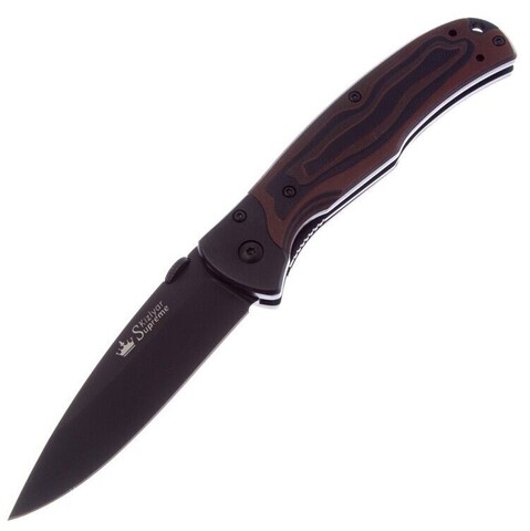 Складной нож Prime D2 Black Titanium, G10 Black-Red Handle, Kizlyar Supreme, 4650065056014