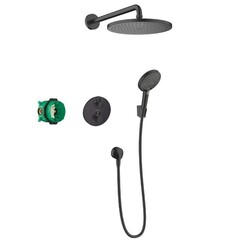 Hansgrohe Croma 27961670 Душевая система с термостатическим смесителем (чёрный матовый) фото