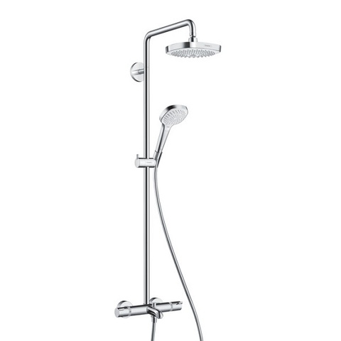 Hansgrohe Croma Select E 27352400 Душевая система с термостатом и изливом внешнего монтажа 155,6 см с верхней лейкой 18,7х18,7 см 2 режима