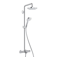Hansgrohe Croma Select E 27352400 Душевая система с термостатом и изливом внешнего монтажа 155,6 см с верхней лейкой 18,7х18,7 см 2 режима фото