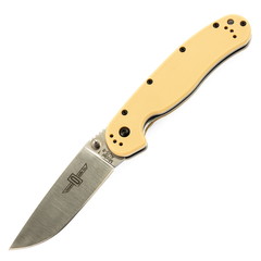 Фото Нож складной Ontario RAT-1, сталь Aus-8, Satin, рукоять термопластик GRN, tan