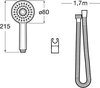Roca Natura 5B9302C00 Душевой набор 80/1F ?80 мм, 1 режим, шланг 1700 мм