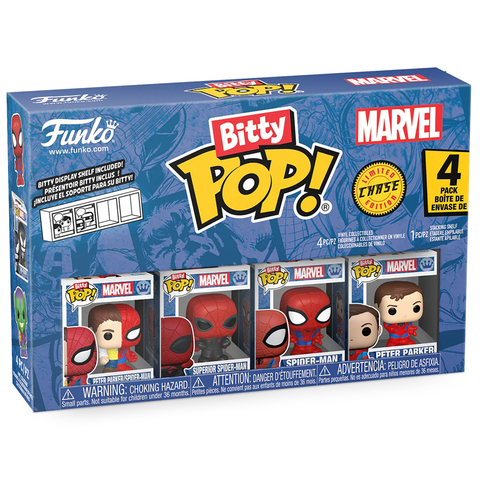 Funko Bitty POP! Marvel Spider-Man: Parker Split+Superior+Spider-Man+Chase (1 of 4) 4PK