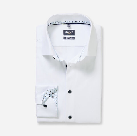 OLYMP LUXOR MODERN FIT Сорочка с экстра-длинными рукавами из хлопка и эластана с технологией Climate Control . Эко-линейка Green Choice