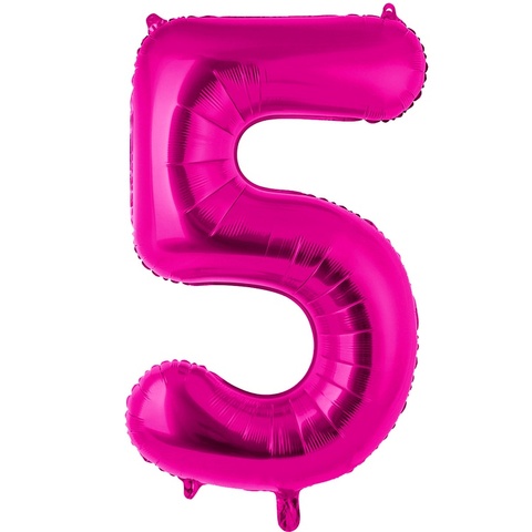 Цифра гелиевая 5 фуксия