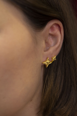 Серьги Центавра, серебро 925, позолота 18k 2