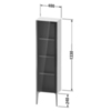 Duravit XViu XV1365LB122 Шкаф подвесной 1330x400x240мм, со стеклянной дверью, 3 стеклянные полки (петли слева), цвет: белый глянцевый/champagne matt