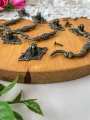 Ручка для шкатулки металлическая, цвет бронзовый, набор 4 шт.