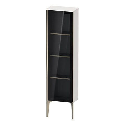 Duravit XViu XV1365RB122 Шкаф подвесной 1330x400x240мм, со стеклянной дверью, 3 стеклянные полки (петли справа), цвет: белый глянцевый/champagne matt