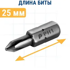 Набор бит ПРАКТИКА Профи  6шт PH1,2; PZ1,2; SL 2 шт x 25мм, (036-551)